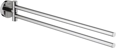Тримач рушників GROHE Essentials, 439 мм, 2-х плечий, поворотний, з кріпленням для свердління, хром, 40371001