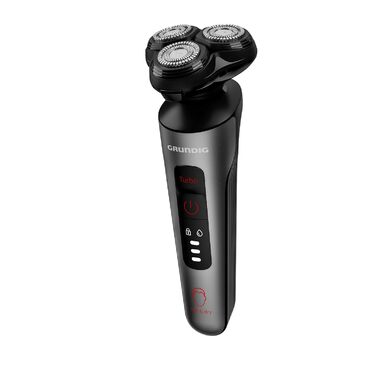 Електробритва Grundig ProClub MS 8130 для чоловіків, сенсор BeardCare, титанові леза, вологе та сухе гоління, корпус з 61% переробленого пластику, чорний/червоний/титан