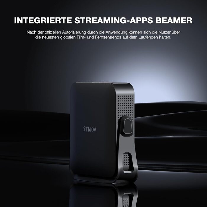 Smart Beamer VOPLLS 1080P Full HD WiFi 6 Bluetooth: Міні-проектор для дому та вулиці, 800 ANSI лм, автофокус, корекція трапеції, чорний