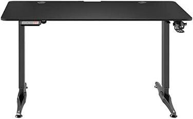 Електричний стіл huzaro Hero 8.5 з пам'яттю, регулюванням висоти, 140×60 см, алюмінієва карбонова стільниця, чорний, ергономічний комп'ютерний стіл