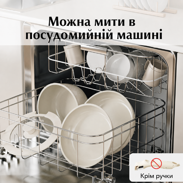 Набір керамічного посуду Redchef з 16 предметів з антипригарним покриттям та знімними ручками, сковорода 20/26 см, глибока сковорода 26 см, каструля 18/20 см, набір посуду, що штабелюється, для всіх плит, придатний для використання в духовці