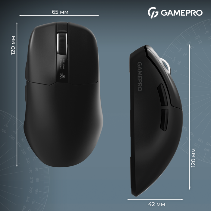 Бездротова ігрова миша GamePro Asgard Thor (GM023B) 1К  зарядна станція\ресивер