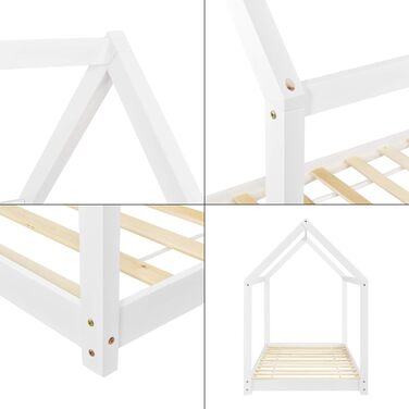 Дитяче ліжко Netstal Hausbett Bodenbett з сосни, 90x200 см, білий колір, без матрацу