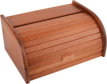 Дерев'яна хлібниця Creative Home Braun 38x28,5x17,5 см з роликовою кришкою – хлібний ящик для хліба, булочок, випічки, натуральна хлібниця для кухні