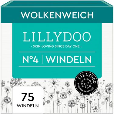 Гіпоалергенні підгузки LILLYDOO, розмір 4 (9+ кг), 150 шт (набір з 2 паковок по 75 шт)