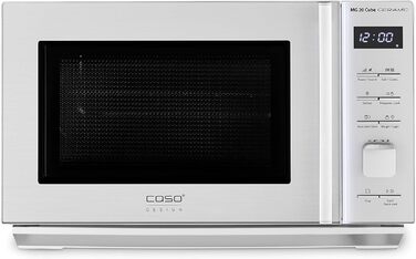 Мікрохвильова піч CASO MG 20 Cube Ceramic з грилем, керамічне дно, без поворотного столика, подвійний рівень грилю, інноваційний контролер CUBE, LED-підсвітка, срібляста