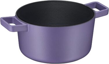 Жаровня WMF Flavour 24 см, чавунна, індукційна, емальована, фіолетова, з кришкою з конденсаційними краплями, сучасний дизайн