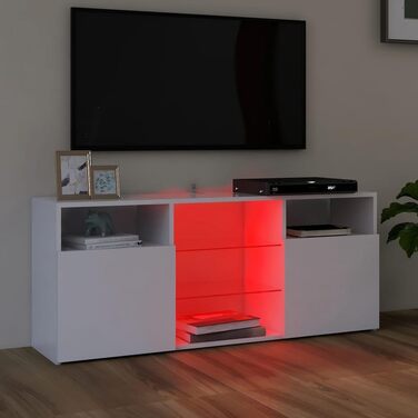 vidaXL ТВ-тумба з LED-підсвіткою, біла, 120x30x50 см