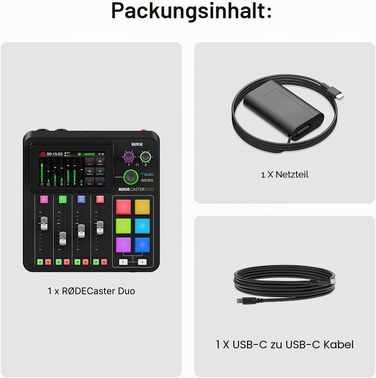 RØDE RØDECaster Duo: Професійний аудіомікшер для подкастів, стрімінгу та музики (RCP Duo Noir)