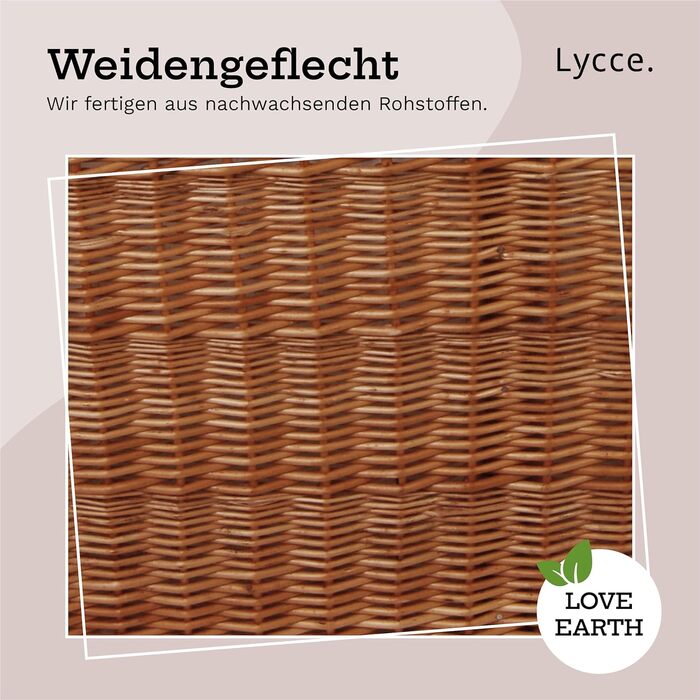 Кошик для білизни Lycce 120 л, 2 секції, плетений, білий, 67x33x56 см