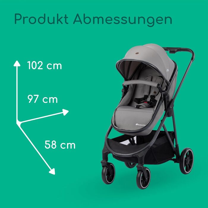 Дитяча коляска Bebeconfort Breeze Trio 3-в-1, 0-4 роки, до 22 кг, i-Size, компактна, сірий камінь