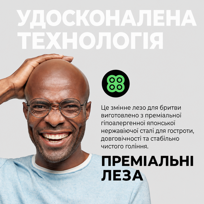 Змінні леза Skull Shaver Forte Pro (4 шт.) для голильників Pitbull, Palm та Butterfly Kiss — набір для гоління голови, обличчя та тіла