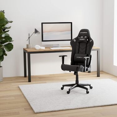 Ігрове крісло DXRacer PRINCE L чорне, штучна шкіра, оригінал
