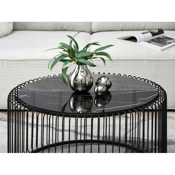 Журнальний стіл Mebel-Partner круглий, 80 x 80 x 42 см, чорний