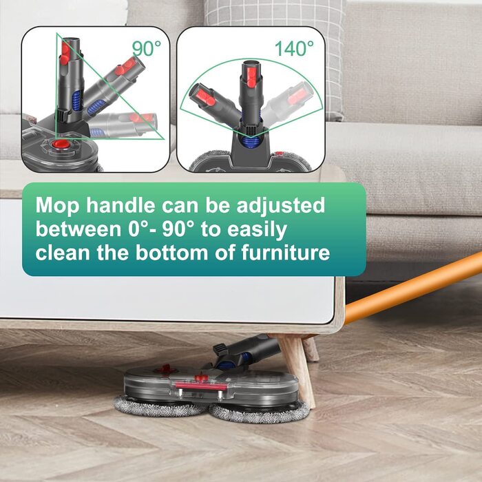 Електрична насадка для вологого прибирання Jajadeal для пилососа Dyson V12 Detect Slim, комплект з 12 мопами та знімним резервуаром для води