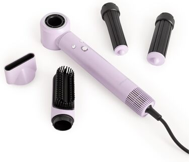 Фен-щітка CREATE/ION STYLER PRO 5-в-1, іонізуючий, 1300 Вт, щітка для укладки, безщітковий мотор, 3 швидкості, 3 температури, холодне повітря, кейс, лаванда