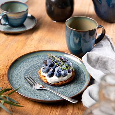 Столовий сервіз Villeroy & Boch Crafted Breeze 12 предметів, сіро-блакитний, преміум порцеляна, реактивна глазур, обідні та супові тарілки