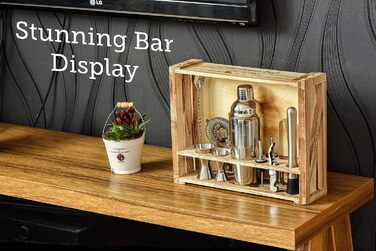Набір для приготування коктейлів Mixology & Craft Cocktail Shaker Set 11-tlg. з нержавіючої сталі з барним аксесуаром - сріблястий, коричневий, дерево