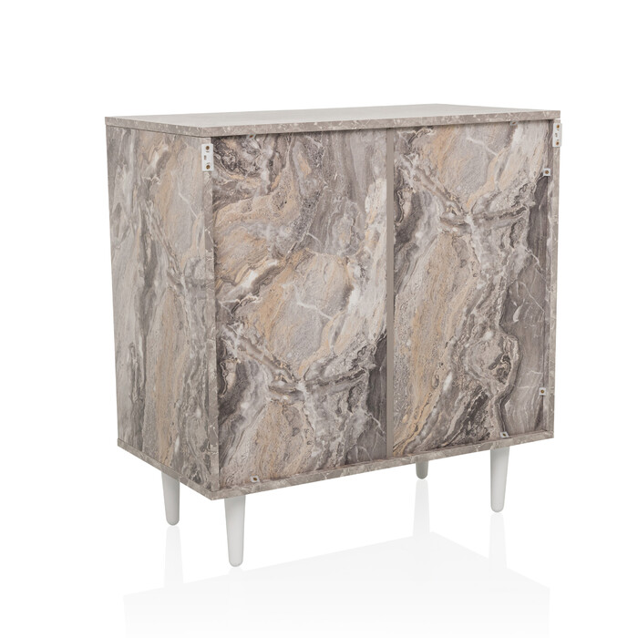 Сервант / комод LYKKJA 76x39,5x76 см 2 шухляди 2 двері коричневий/білий hjh LIVING