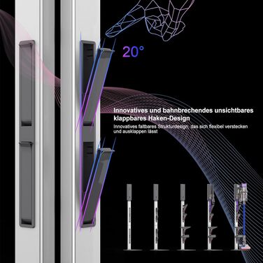 Стійка для бездротового пилососа Dyson з гачками для зберігання, сталь, сірий колір - настінний монтаж без свердління