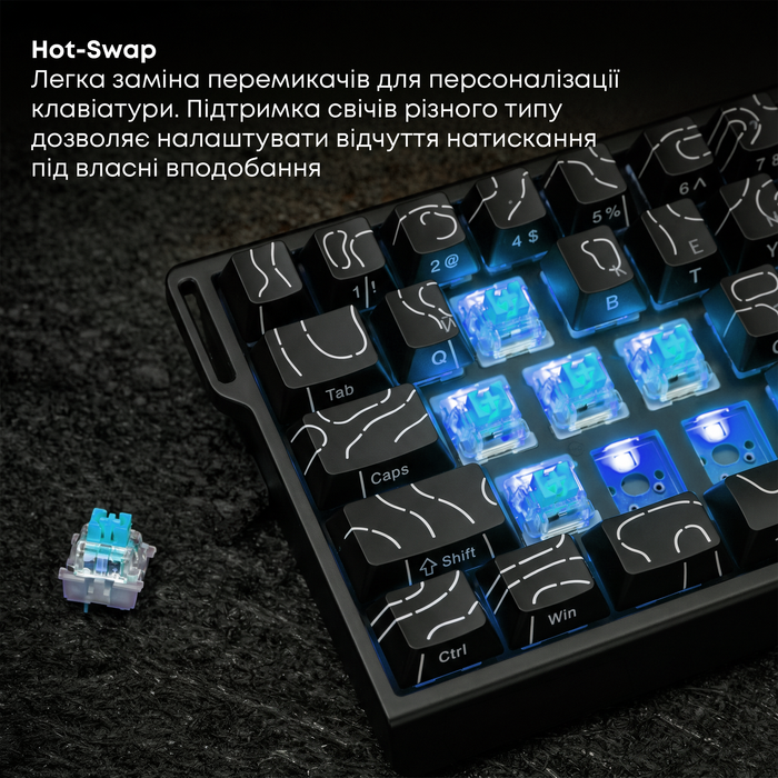 Ігрова магнітна клавіатура Ajazz AK680 V2 Ice Island Magnetic Switch (AK680-V2-I-GB)