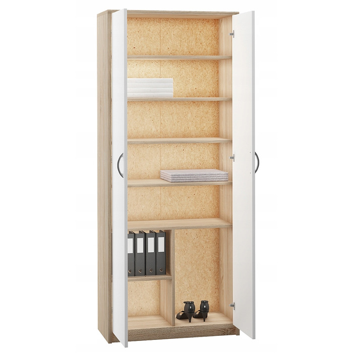 Шафа-гардероб Bestseller Patryk R004, 74x180x35 см, білий / дуб сонома