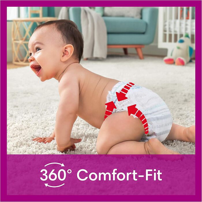 Підгузки-трусики Pampers Baby-Dry розмір 3 (6-11 кг), 192 шт, захист від протікань 360° Fit