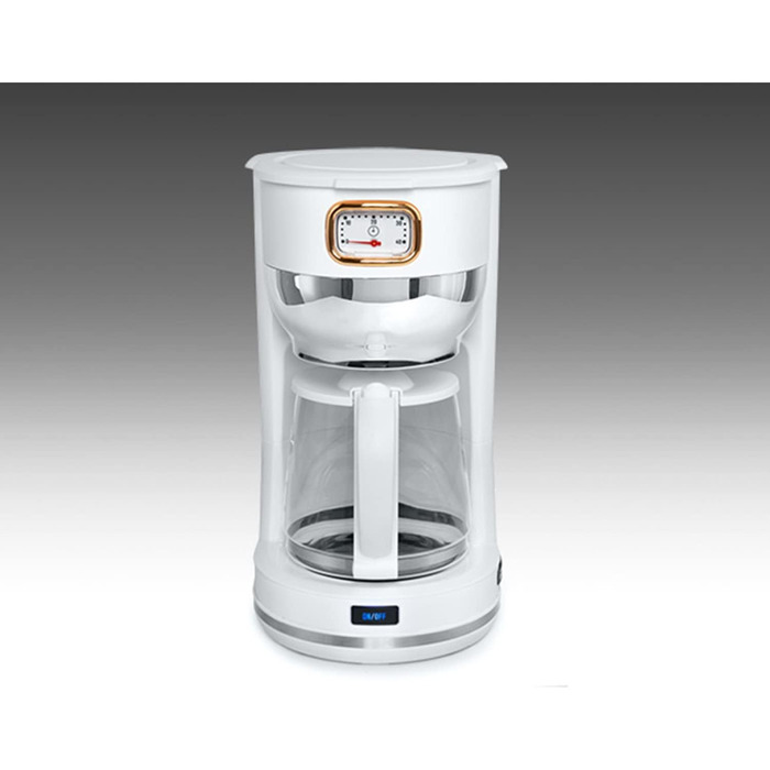 Кавоварка MUSE MS-220 W, 10 чашок, з глечиком, біла, підтримка тепла, матова поверхня