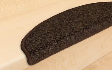 Набір килимків для сходів Metzker, малий формат, 55x15x3,5 см, кава, 15 шт. – для гвинтових і компактних сходів