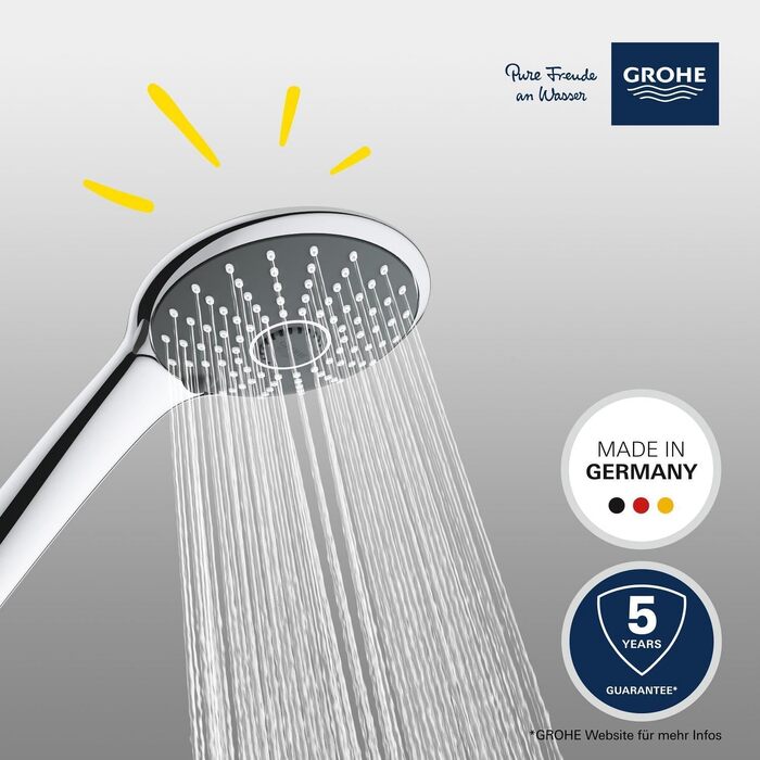 Душова лійка GROHE Vitalio Joy 110 з 3 режимами розпилення, системою Anti-Kalk, хромоване покриття, 27319000