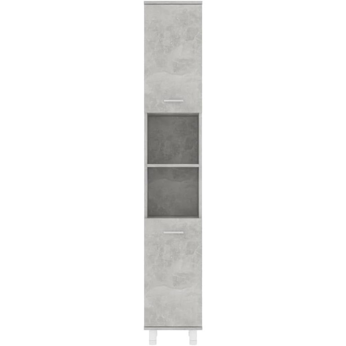 Шафа для ванної кімнати vidaXL, 6 відділень, 2 дверцята, високоглянець, біла, 30x30x179 см, ДСП