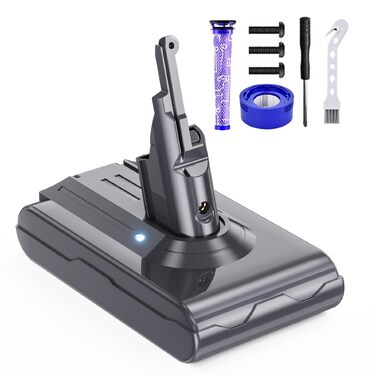 Акумулятор V8 для пилососа Dyson SV10 4600mAh (оригінал, +2 фільтри, викрутка, гвинти, щітка)