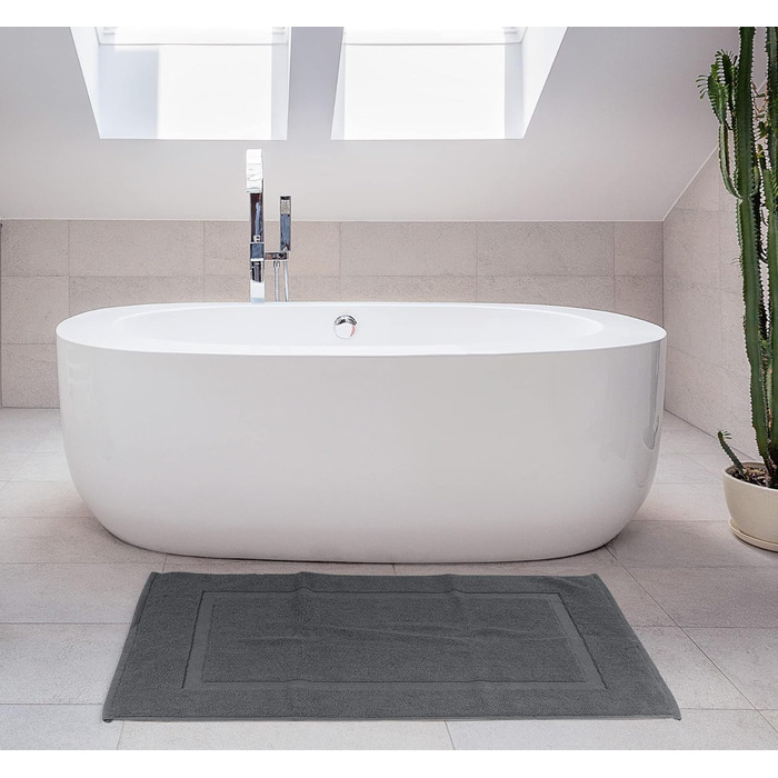 Бавовняний килимок для ванної Utopia Towels, 2 шт, 53x86 см, сірий, махровий, праний