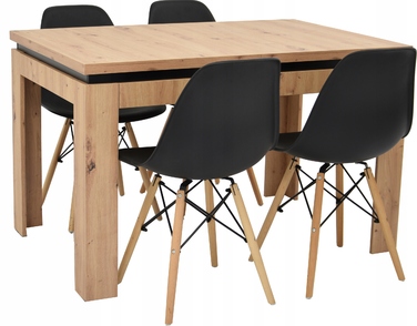 Набір з 4 стільців та столу 80x120 у скандинавському стилі ARTISAN SALON
