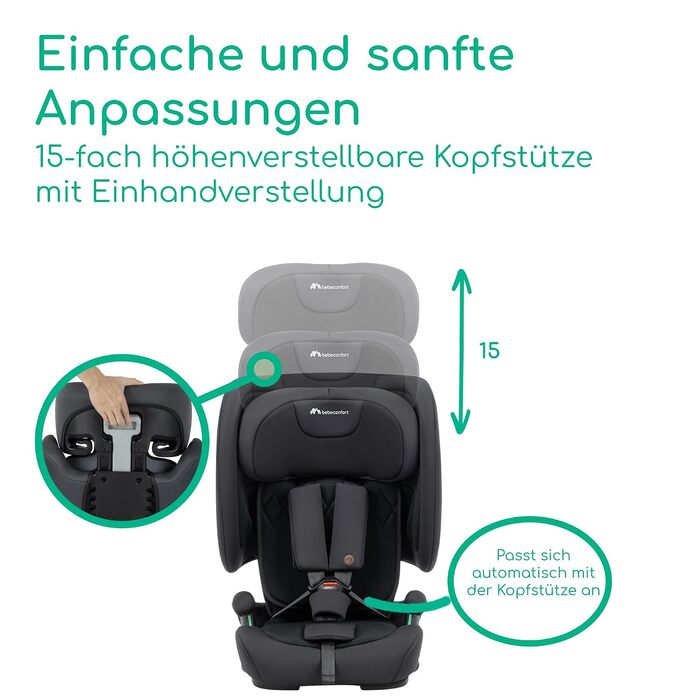 Дитяче автокрісло Bebeconfort Ever & Go i-Size (76–150 см), ISOFIX, Full Black