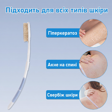 Wiseten Щітка для душу з довгою ручкою 2-в-1, змінними насадками для тіла, для жінок, чоловіків та літніх людей