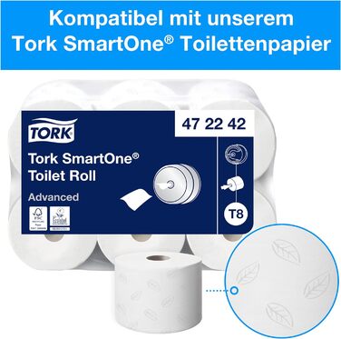 Диспенсер для туалетного паперу Tork SmartOne чорний T8, висока ємність, лінія Elevation, 680008, з можливістю дозаправки