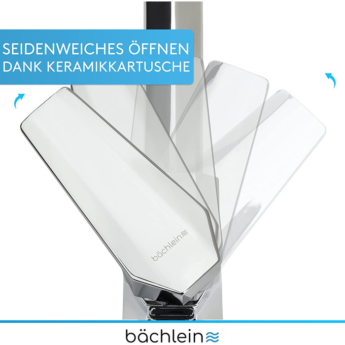 Змішувач кухонний Bächlein Ermelo хромований з поворотним виливом 360° - сучасний кран для мийки