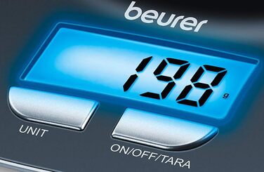 Цифрові кухонні ваги Beurer KS 25 з чашею 1,2 л, тара-функція, вантажопідйомність 3 кг, розміри 220x150x50 мм