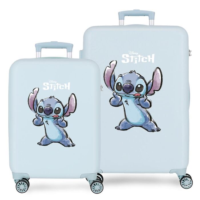 Дитяча валіза для ручної поклажі Disney Stitch Moods, жорсткий ABS-пластик, кодовий замок, 4 подвійних колеса, серія Make A Face
