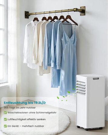 Мобільний кондиціонер Electactic 9000 BTU 3-в-1: з відведенням повітря, вентилятором та осушувачем, з пультом та таймером 24 год (Перлинно-білий)