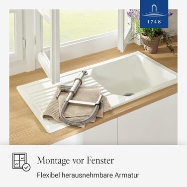 Змішувач кухонний Villeroy & Boch Steel Expert Compact, нержавіюча сталь, з висувним гусаком та перемикачем режимів, для мийки, економія води