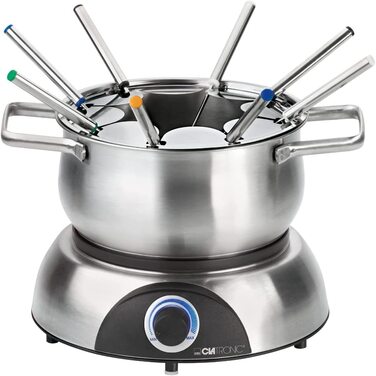 Набір для фондю Clatronic FD 3783, 1,2 л, нерж. сталь, термостат, 8 виделок