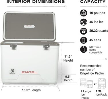 Термобокс ENGEL 30qt (28.4л) рожевий – портативний охолоджувач для кемпінгу, пікніка, подорожей. Герметичний, без електрики