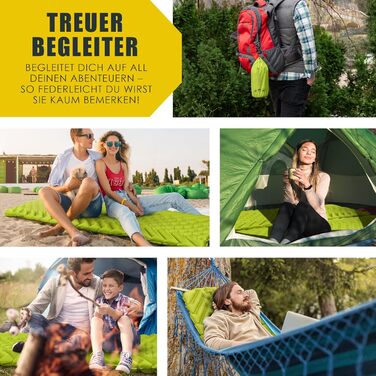 ONLYHIKE® Ізомат ультралегкий для кемпінгу, 500 г, компактний туристичний килимок, зелений, для комфортного сну на природі