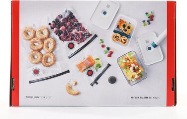 Вакуумний стартовий набір ZWILLING Fresh & Save, 8 предметів, скло, помпа, контейнери та пакети, колекція La Mer