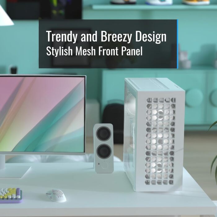 Ігровий корпус AeroCool D502A Mid-Tower, чорний, 4 RGB вентилятори, скляна бічна панель, сітчаста передня панель, підтримка ATX/Micro-ATX/Mini-ITX