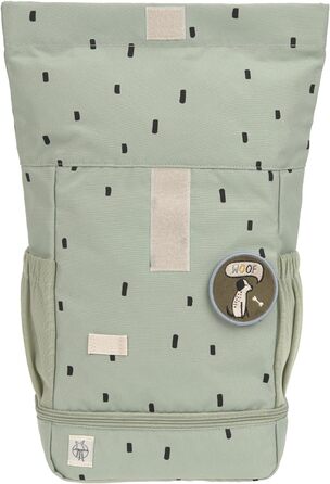 Дитячий рюкзак LÄSSIG Rolltop з нагрудним ременем, водостійкий, 11 л, оливковий, Happy Prints