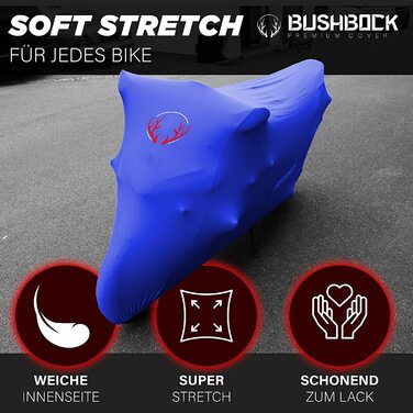 Преміальний чохол для мотоцикла в приміщенні BUSHBOCK® — еластичний пилозахисний чохол з дихаючого оксамитового стрейч-тканини