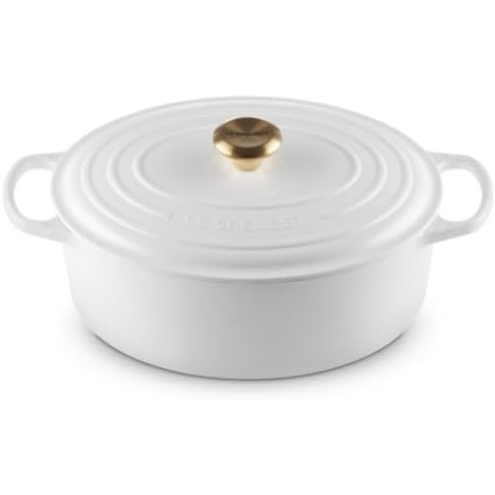 Овальний жаровий посуд Le Creuset 31 см із золотою ручкою